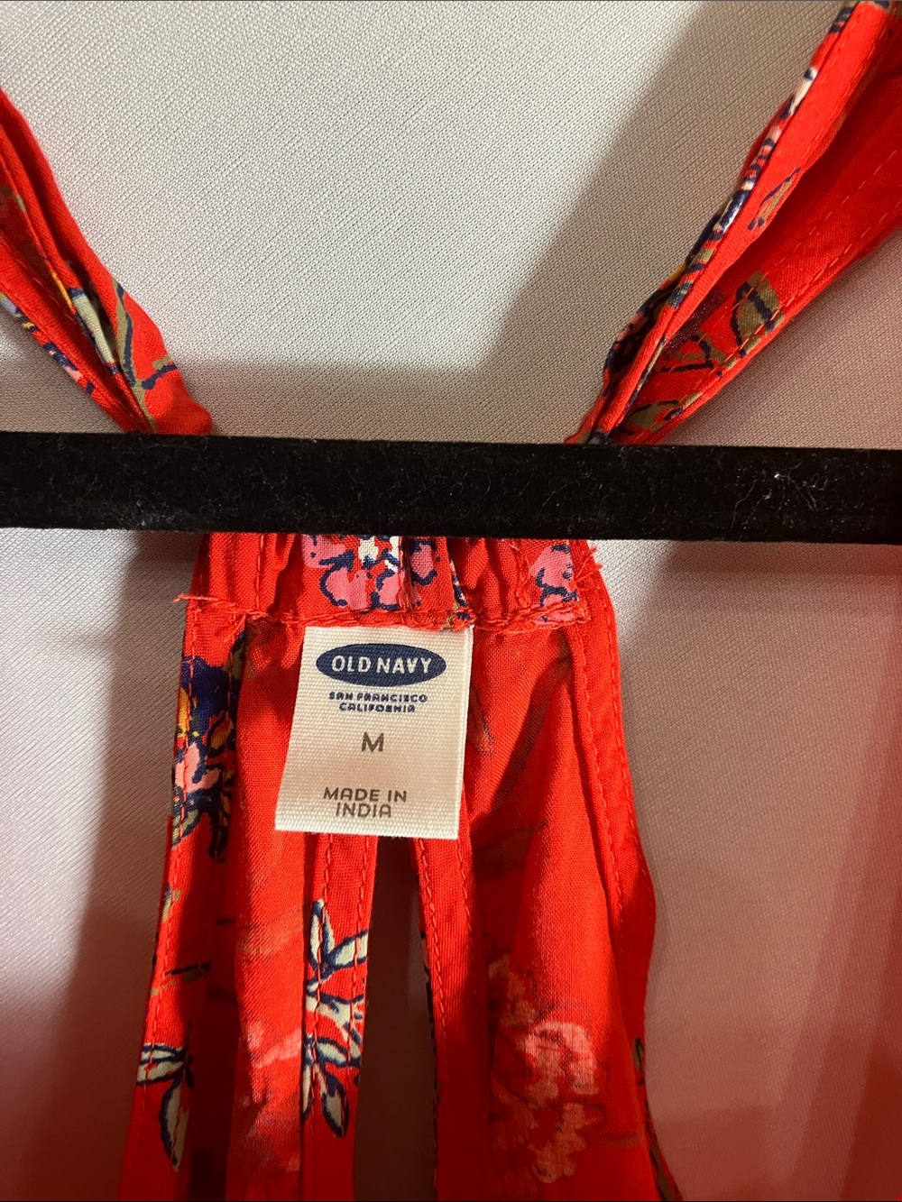 Old Navy Coral Red Floral Dress - Picture 2 of 9